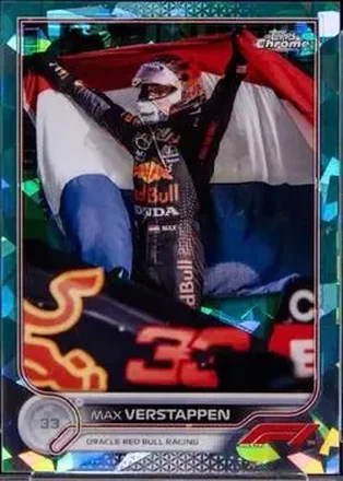 2022 Topps Chrome Sapphire Edition Formula 1 - Aqua #2b - Max Verstappen - Oracle Red Bull Racing