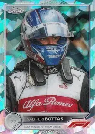 2022 Topps Chrome Sapphire Edition Formula 1 - Aqua #60 - Valtteri Bottas - Alfa Romeo Racing Orlen