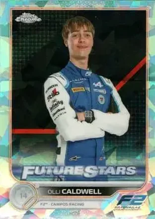 2022 Topps Chrome Sapphire Edition Formula 1 - Aqua #89 - Olli Caldwell - Campos Racing F2