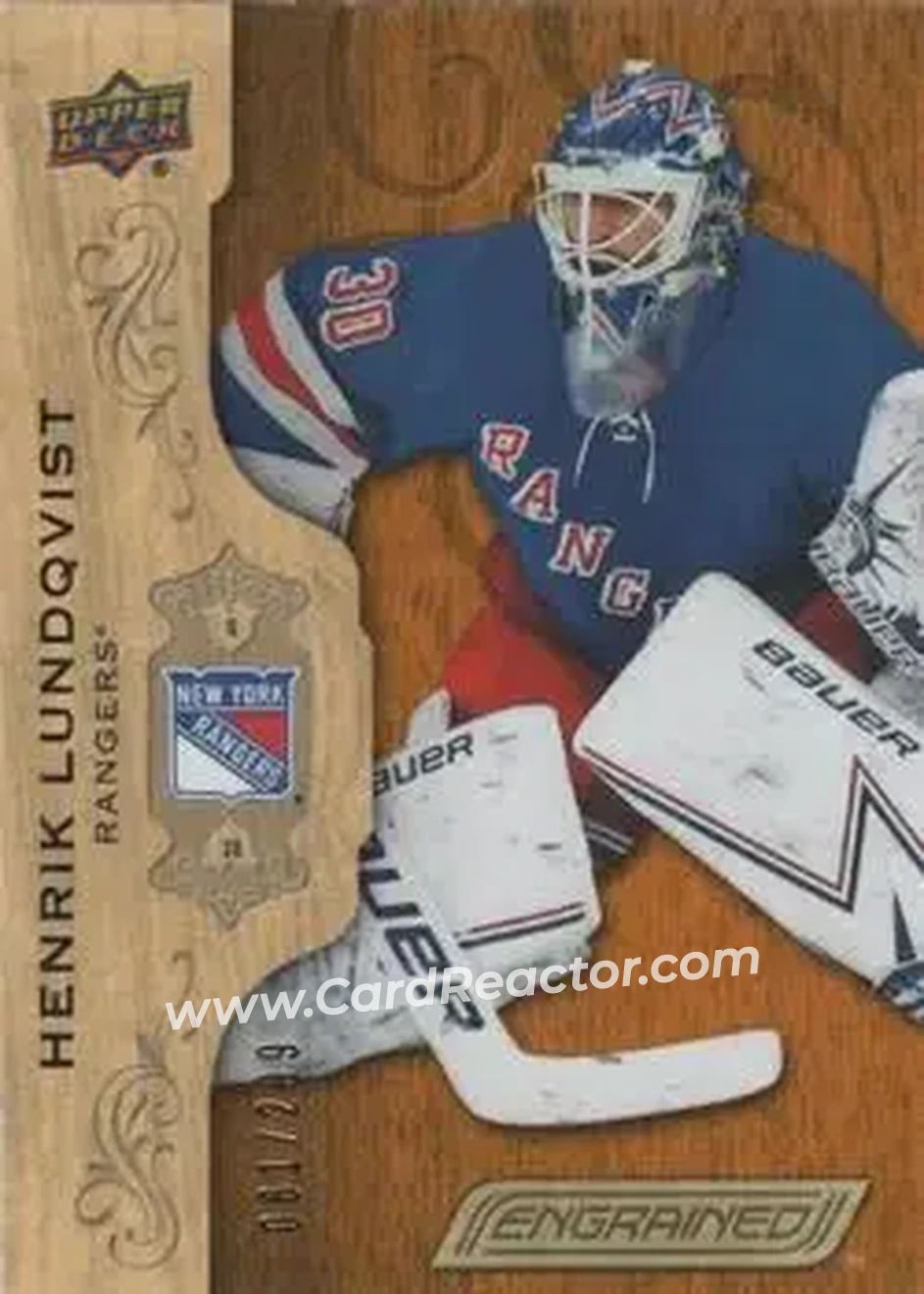 2018-19 Upper Deck Engrained #30 - Henrik Lundqvist - New York Rangers - Front