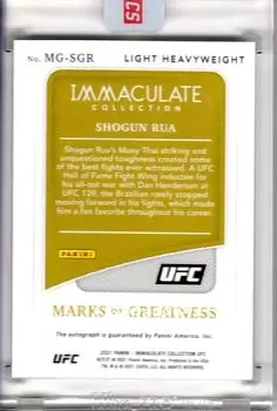2021 Panini Immaculate Collection UFC - Marks of Greatness #MG-SGR - Shogun Rua - Back