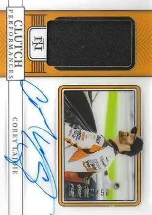 2023 Panini National Treasures - Clutch Performances #CP-CLJ - Corey LaJoie - Spire Motorsports