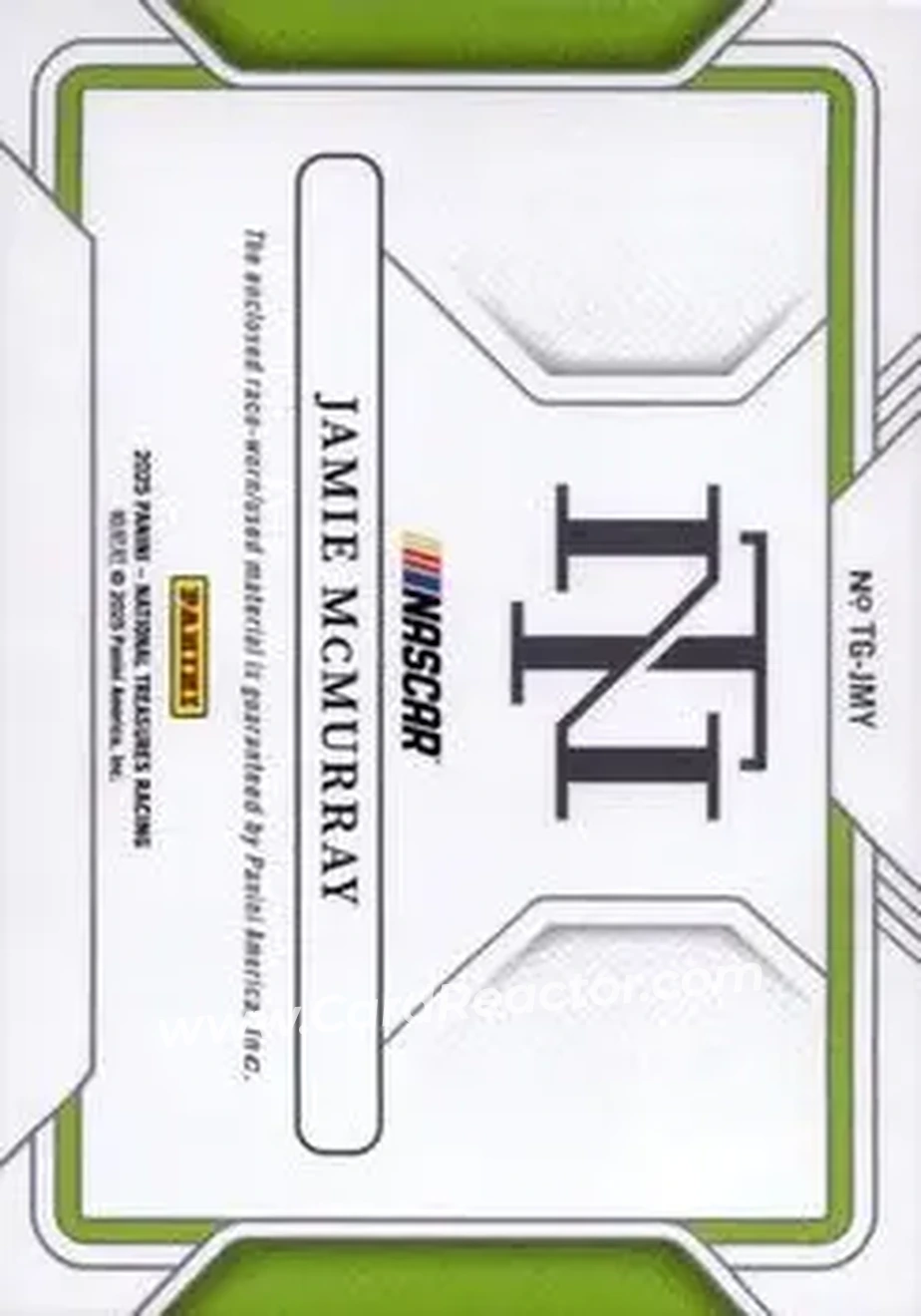 2025 Panini National Treasures - Track Gear #TG-JMY - Jamie McMurray - Spire Motorsports - Back