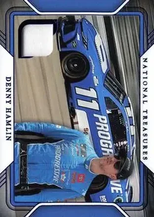 2025 Panini National Treasures - Track Gear Blue #TG-DHN - Denny Hamlin - Joe Gibbs Racing