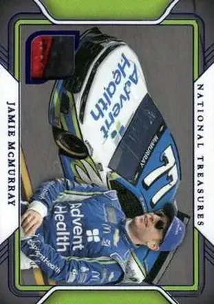 2025 Panini National Treasures - Track Gear Blue #TG-JMY - Jamie McMurray - Spire Motorsports