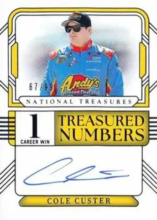 2025 Panini National Treasures - Treasured Numbers Signatures #TNS-CCR - Cole Custer - Haas Factory Team