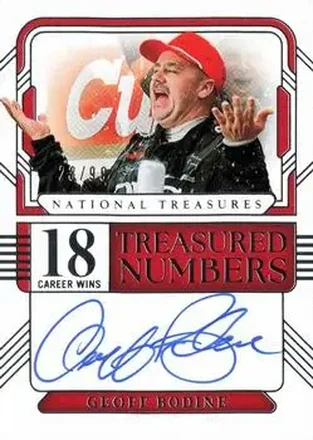 2025 Panini National Treasures #TNS-GBD Treasured Numbers Signatures Geoff Bodine