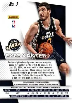 Back of Enes Kanter