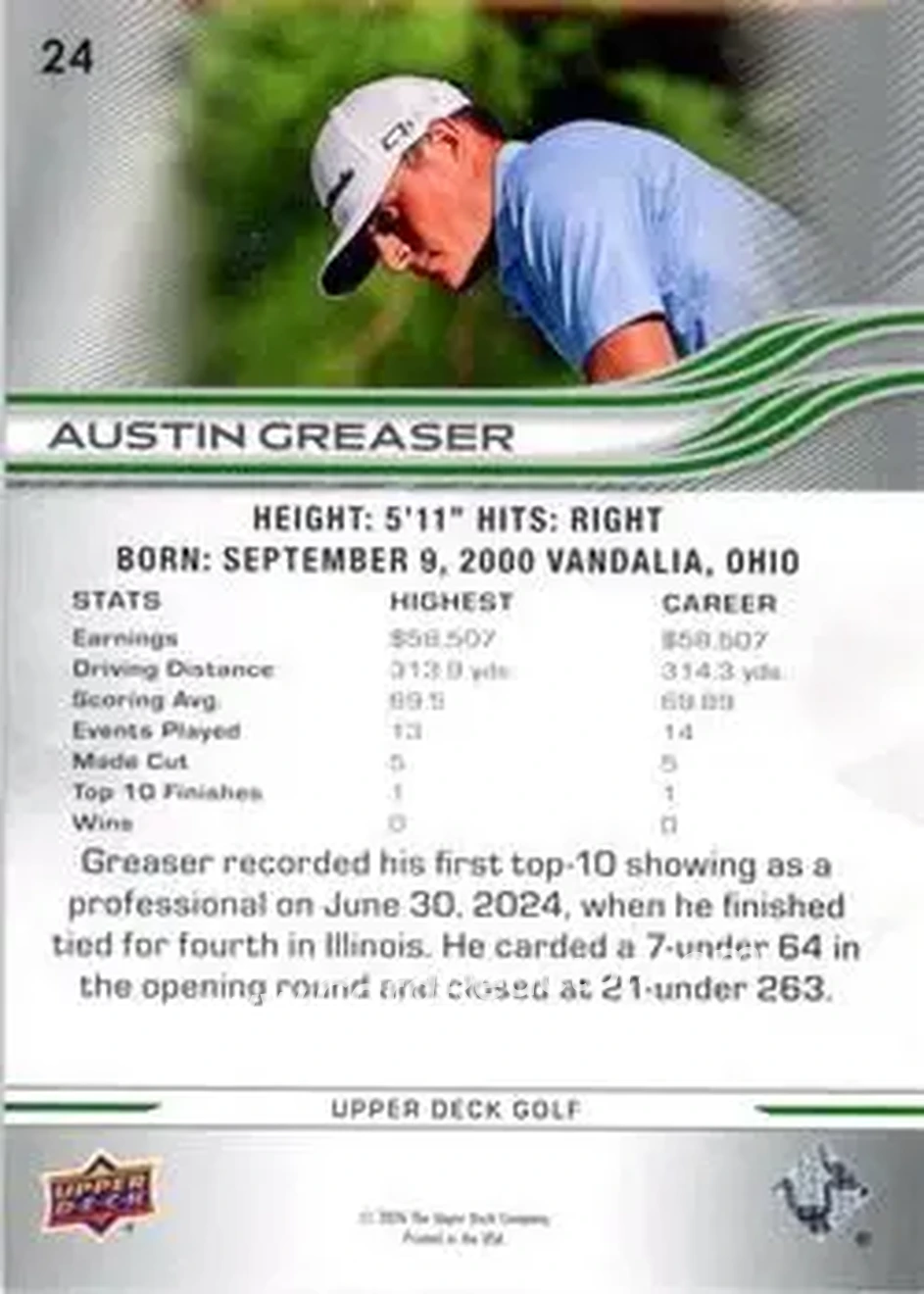 2026 Upper Deck #24 - Austin Greaser - Back