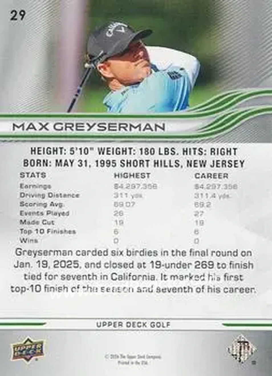 2026 Upper Deck #29 - Max Greyserman - Back