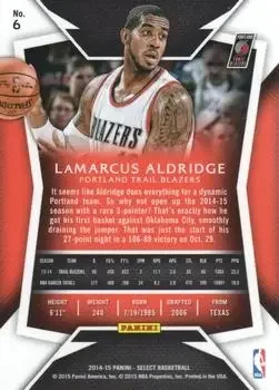 Back of LaMarcus Aldridge