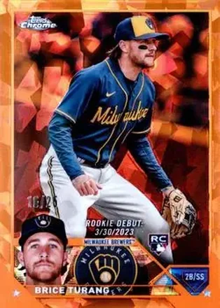 2023 Topps Chrome Update Sapphire Edition - Orange #USCS101 - Brice Turang - Milwaukee Brewers