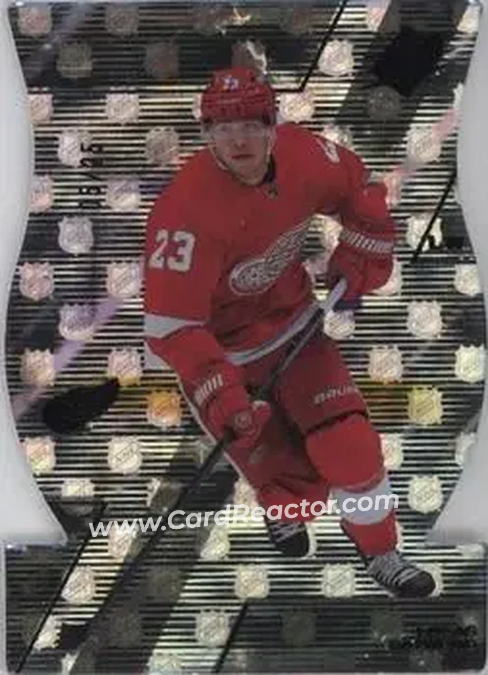 2023-24 SPx - NHL Shield Hologram Die Cut #33 - Lucas Raymond - Detroit Red Wings - Front