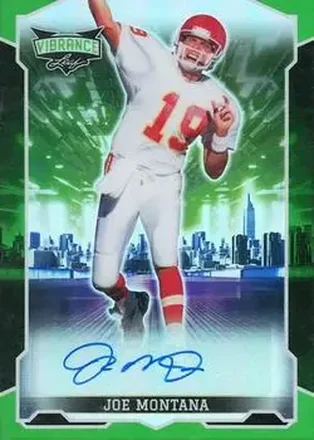 2022 Leaf Vibrance - Green Rainbow #BA-JM4 - Joe Montana - Kansas City Chiefs