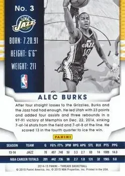 Back of Alec Burks