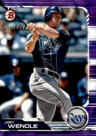 2019 Bowman - Purple #3 - Joey Wendle - Tampa Bay Rays