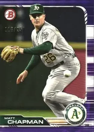 2019 Bowman - Purple #11 - Matt Chapman - Oakland Athletics