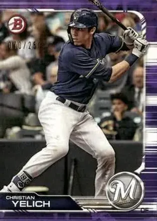 2019 Bowman - Purple #14 - Christian Yelich - Milwaukee Brewers
