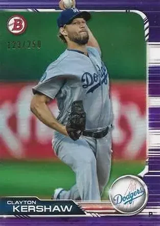 2019 Bowman - Purple #15 - Clayton Kershaw - Los Angeles Dodgers