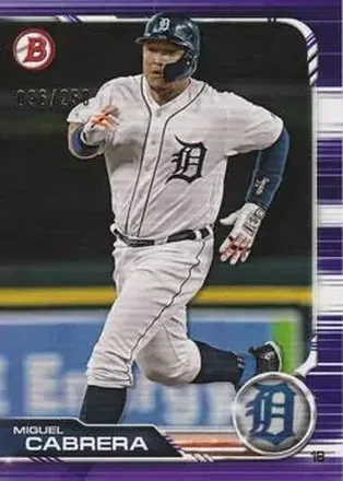 2019 Bowman - Purple #21 - Miguel Cabrera - Detroit Tigers