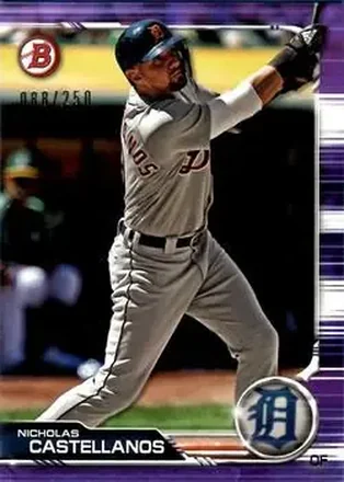 2019 Bowman - Purple #81 - Nick Castellanos - Detroit Tigers