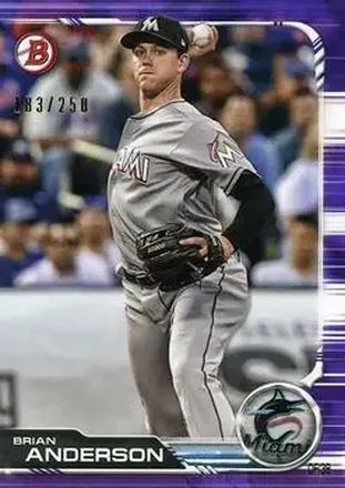 2019 Bowman - Purple #91 - Brian Anderson - Miami Marlins