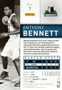 Back of Anthony Bennett