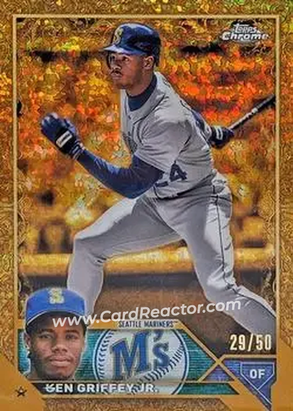 2023 Topps Gilded Collection - Mini-Diamond Gold Etch Refractors #136 - Ken Griffey Jr. - Seattle Mariners - Front 2023 Topps Gilded Collection - Mini-Diamond Gold Etch Refractors #136 - Ken Griffey Jr. - Seattle Mariners - Front