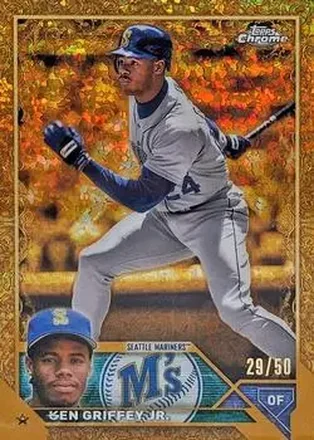 2023 Topps Gilded Collection - Mini-Diamond Gold Etch Refractors #136 - Ken Griffey Jr. - Seattle Mariners
