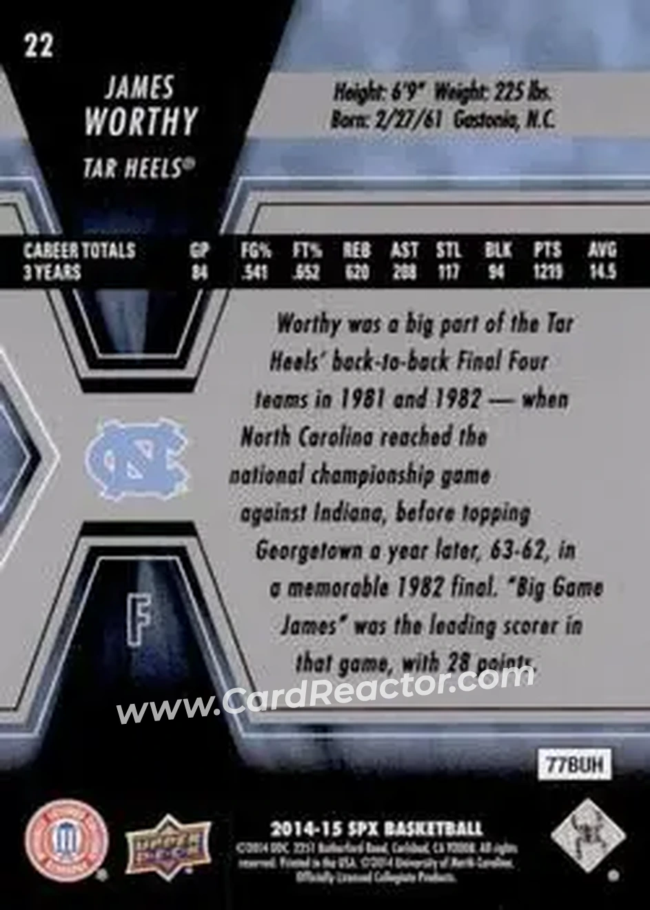 Back of James Worthy