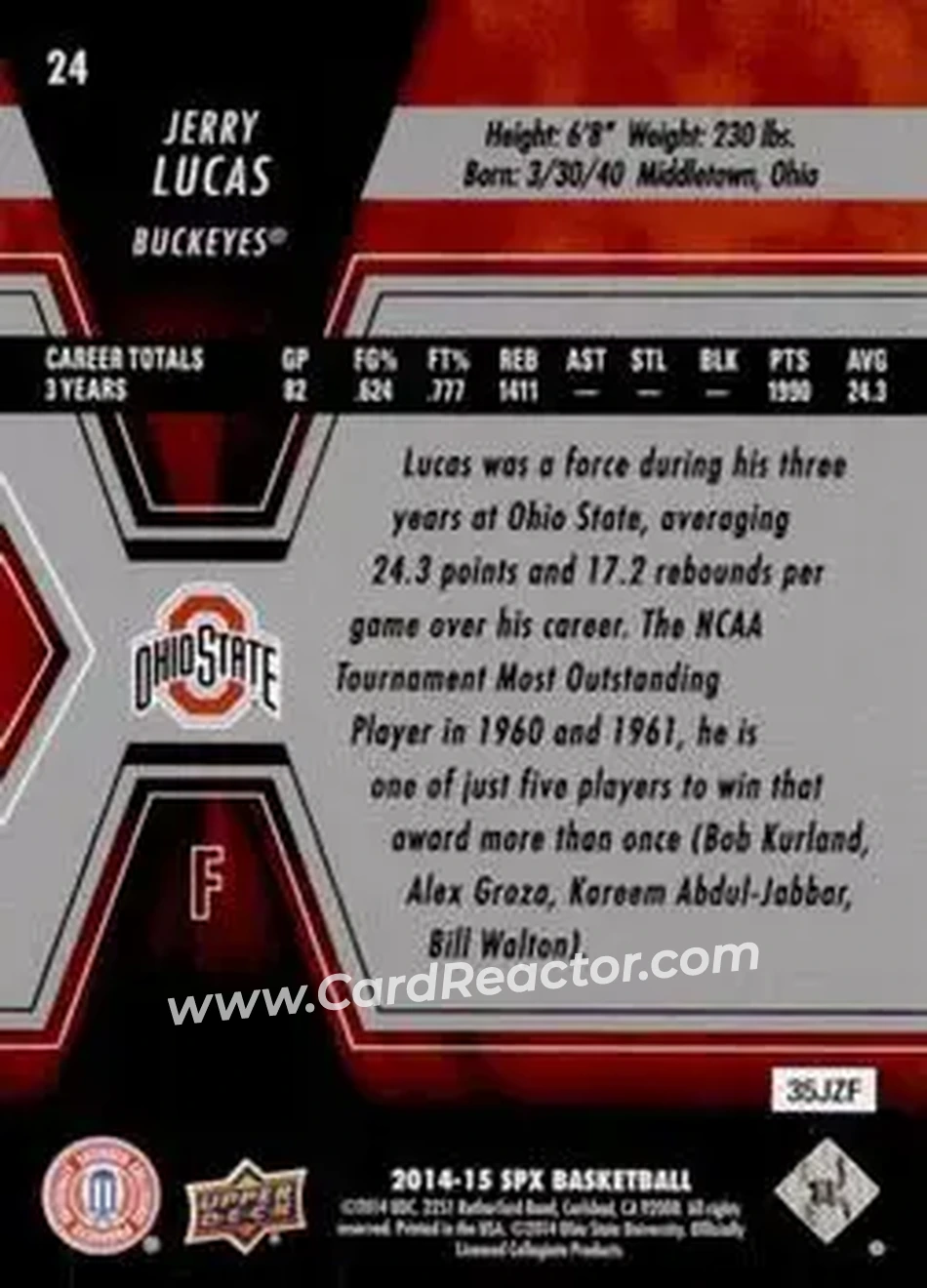 Back of Jerry Lucas