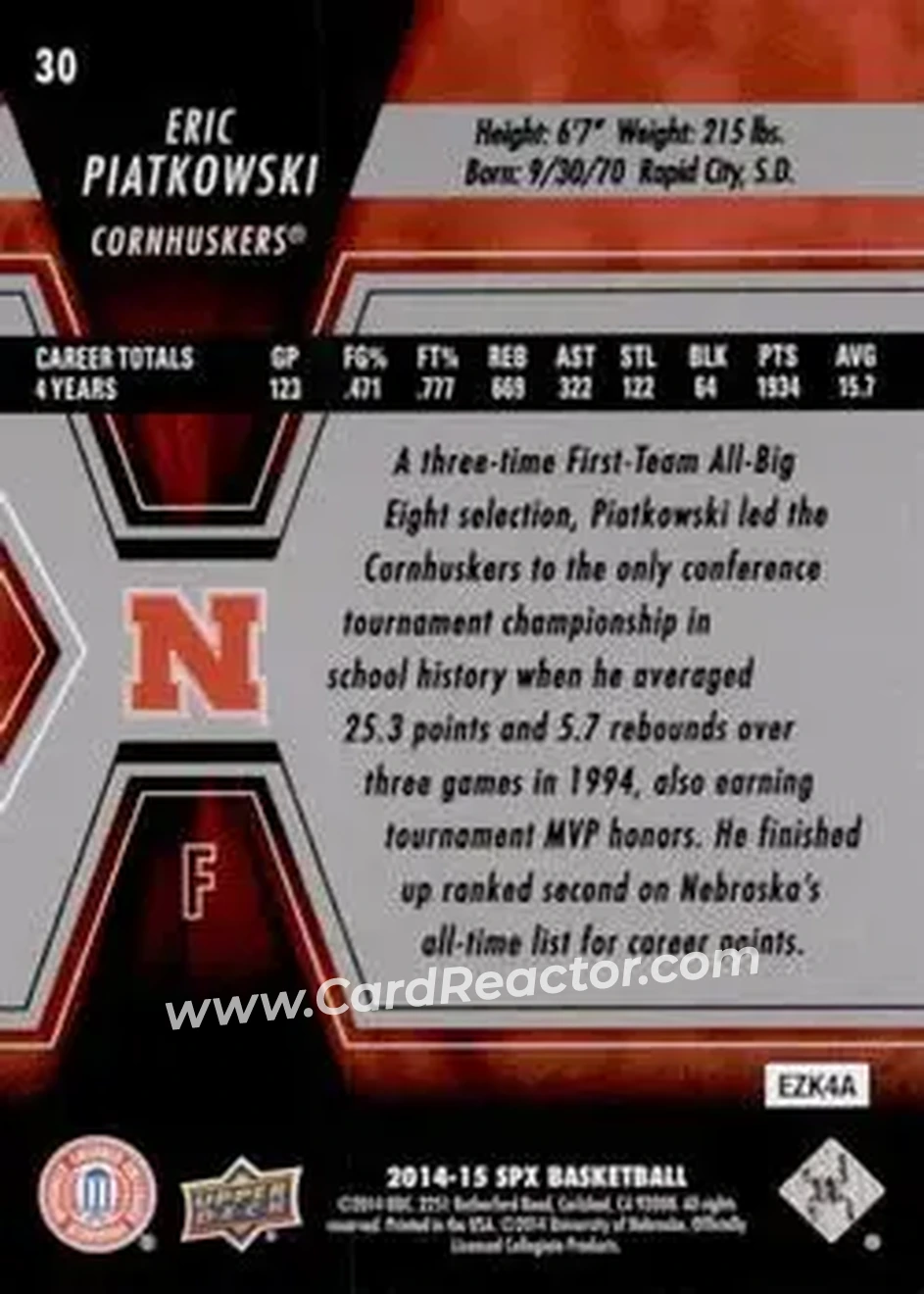 Back of Eric Piatkowski