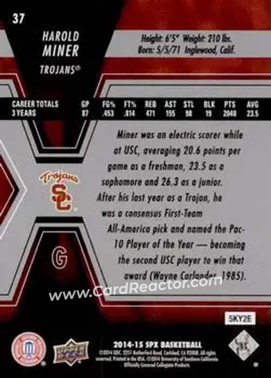 Back of Harold Miner