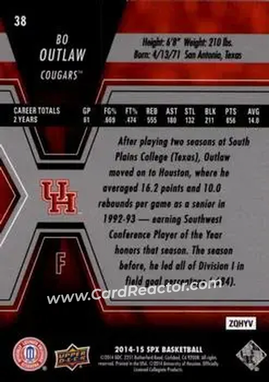 Back of Bo Outlaw