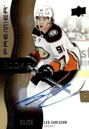 2023-24 Upper Deck Premier - Auto Gold #150 - Leo Carlsson - Anaheim Ducks