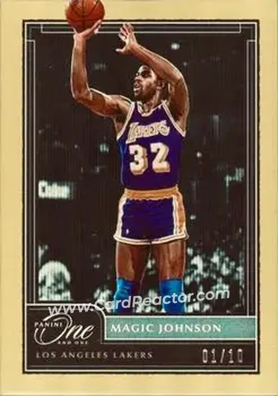 2020-21 Panini One and One - Gold #159 - Magic Johnson - Los Angeles Lakers - Front 2020-21 Panini One and One - Gold #159 - Magic Johnson - Los Angeles Lakers - Front