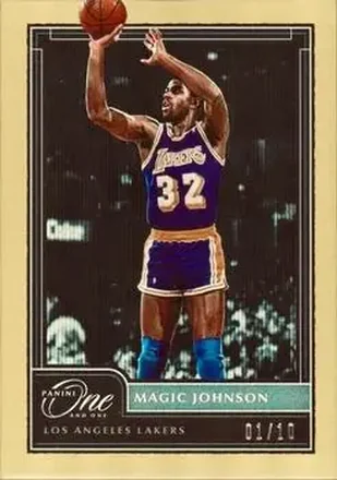 2020-21 Panini One and One - Gold #159 - Magic Johnson - Los Angeles Lakers