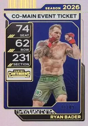 2026 Panini Contenders PFL - Co-Main Event Ticket #51 - Ryan Bader