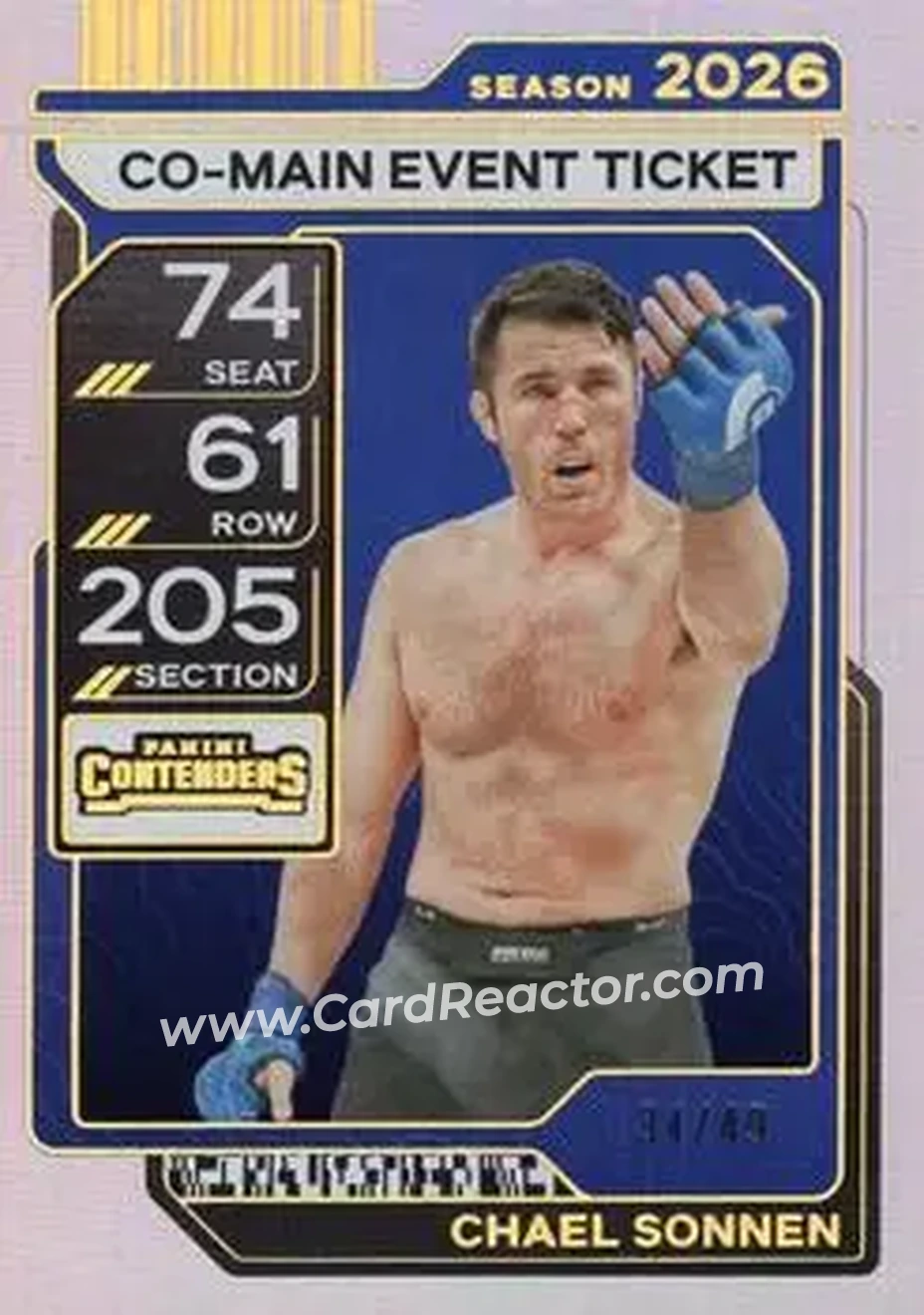 2026 Panini Contenders PFL - Co-Main Event Ticket #81 - Chael Sonnen - Front