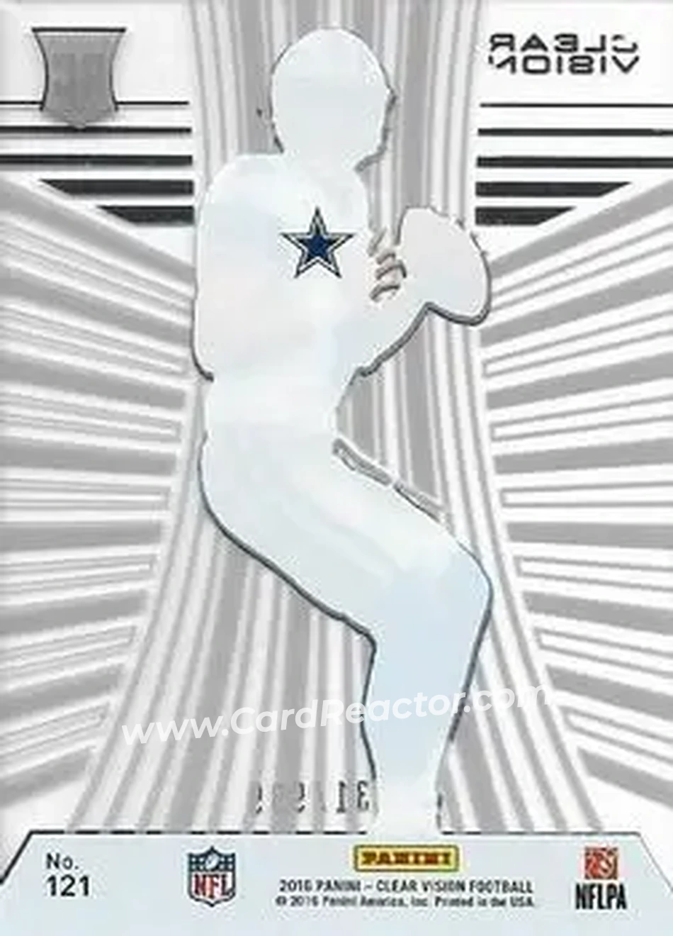 2016 Panini Clear Vision #121 - Dak Prescott - Dallas Cowboys - Back