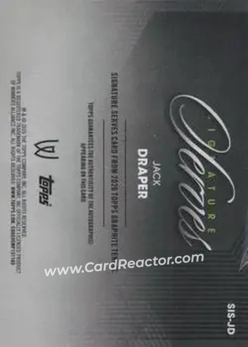 2026 Topps Graphite - Signature Serves #SIS-JD - Jack Draper - Back