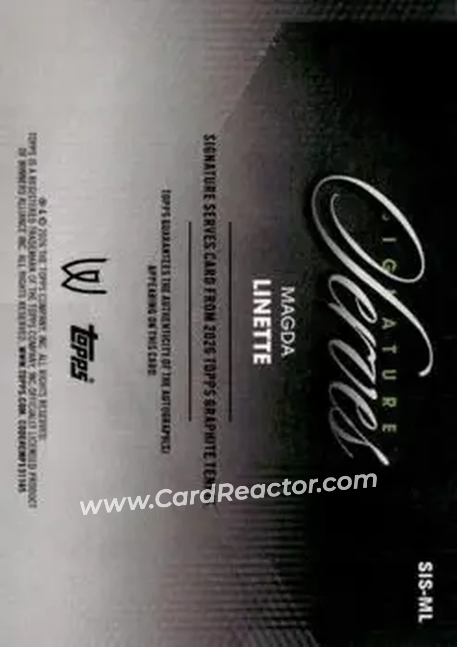 2026 Topps Graphite - Signature Serves #SIS-ML - Magda Linette - Back