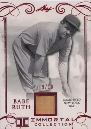 2017 Leaf Babe Ruth Immortal Collection - Game-Used New York Bat Red Spectrum Foil #YB-10 - Babe Ruth - New York Yankees