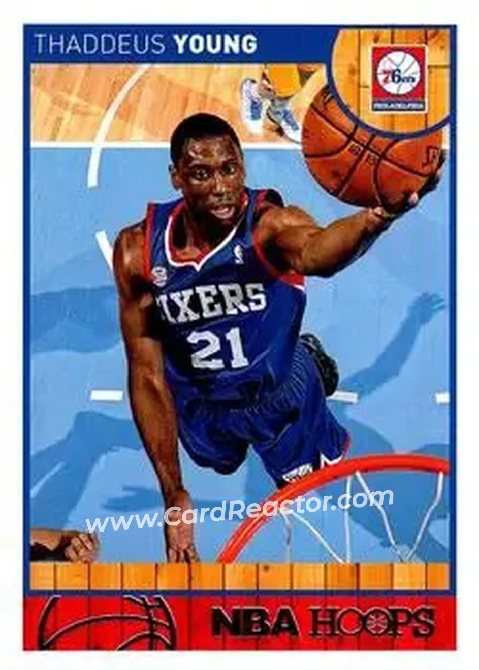 2013-14 Hoops #16 - Thaddeus Young - Philadelphia 76ers - Front