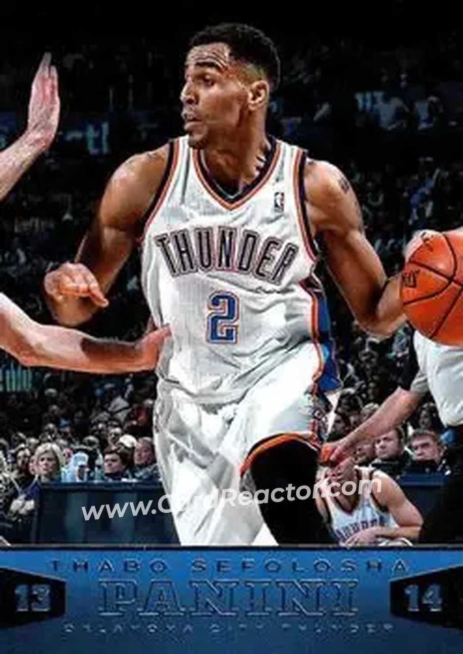 2013-14 Panini #19 - Thabo Sefolosha - Oklahoma City Thunder - Front 2013-14 Panini #19 - Thabo Sefolosha - Oklahoma City Thunder - Front