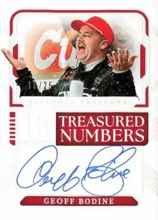 2025 Panini National Treasures - Treasured Numbers Signatures Holo Silver #TNS-GBD - Geoff Bodine - Geoff Bodine Racing