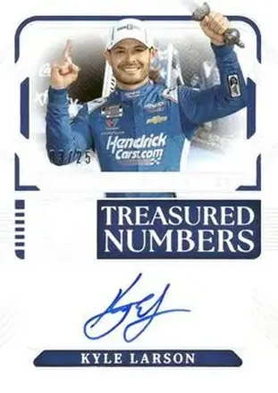 2025 Panini National Treasures - Treasured Numbers Signatures Holo Silver #TNS-KLN - Kyle Larson - Hendrick Motorsports