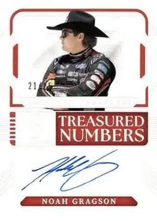 2025 Panini National Treasures - Treasured Numbers Signatures Holo Silver #TNS-NGS - Noah Gragson - Front Row Motorsports