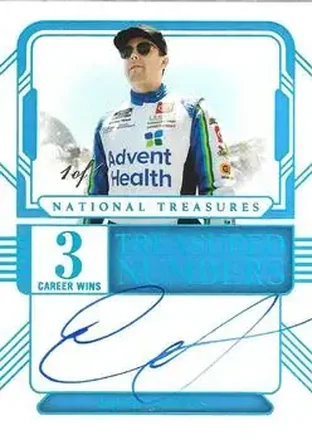 2025 Panini National Treasures - Treasured Numbers Signatures Platinum #TNS-EJS - Erik Jones - Legacy Motor Club
