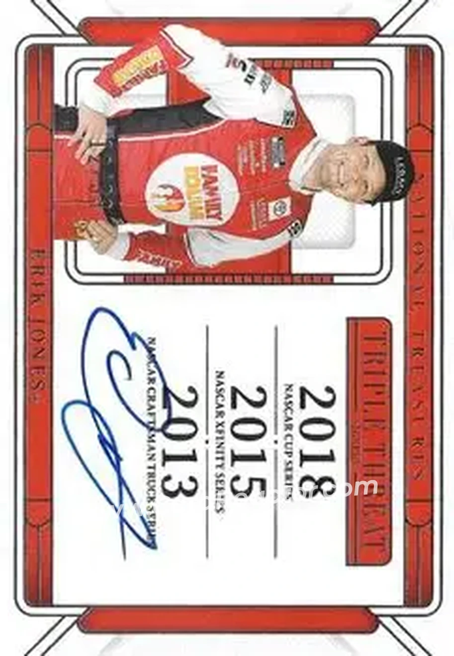 2025 Panini National Treasures - Triple Threat Signers #TTS-EJN - Erik Jones - Legacy Motor Club - Front